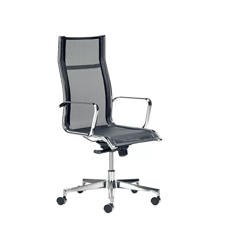 Poltrona direzionale Pollux PLP nero con braccioli inclusi