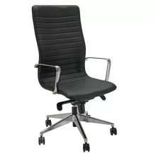 Poltrona direzionale Euterpe cromo EPPA nero con braccioli inclusi