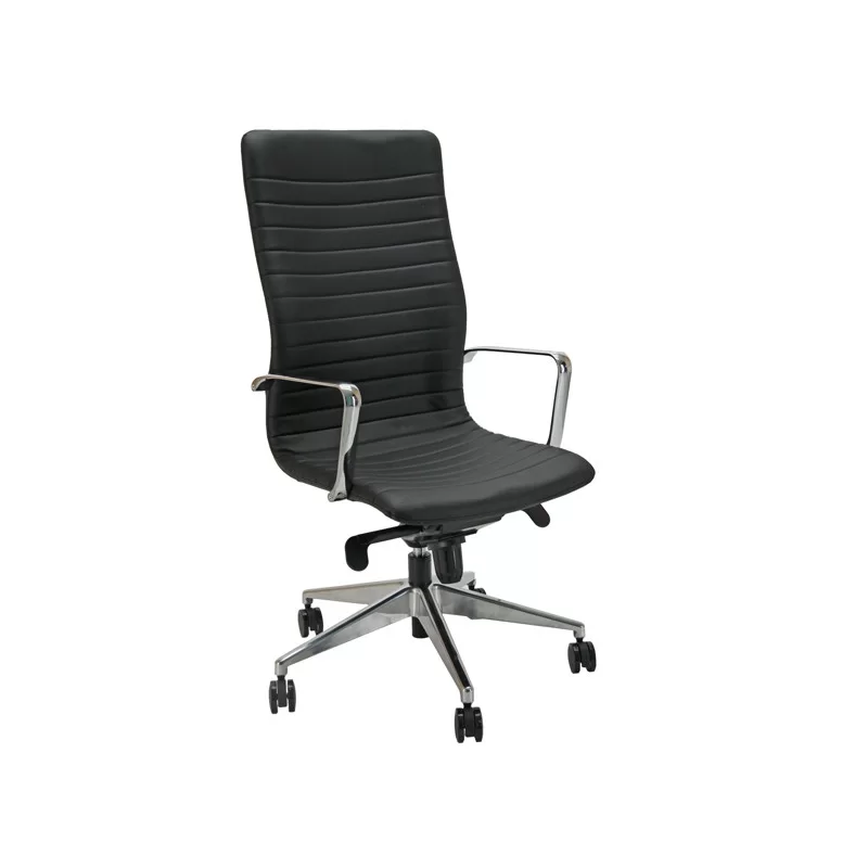 Poltrona direzionale Euterpe cromo EPPA nero con braccioli inclusi