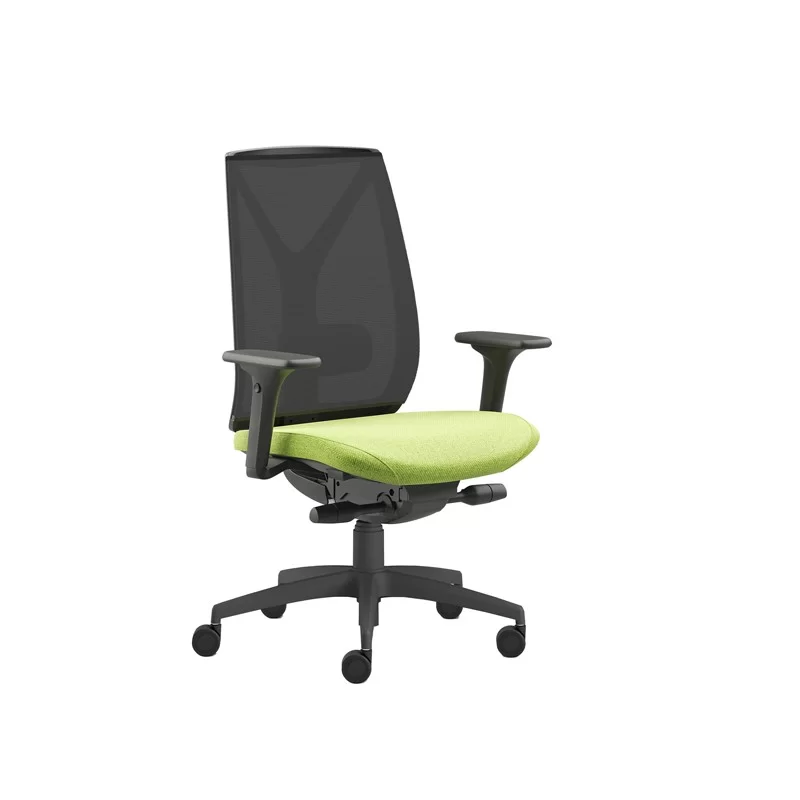 Poltrona semidirezionale Velia VEA verde mela/nero con braccioli regolabili