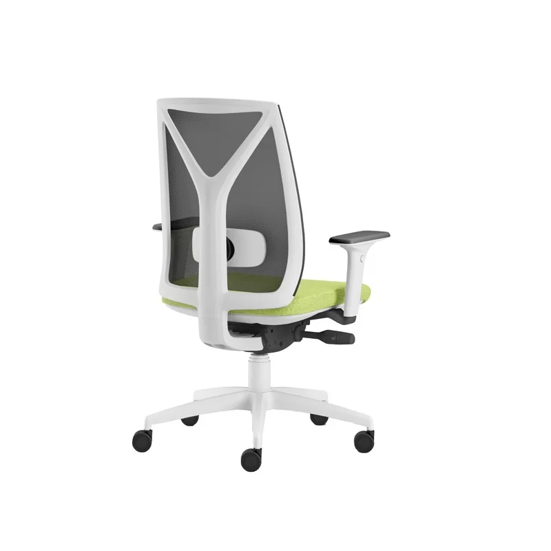 Poltrona semidirezionale Velia VEAB verde mela/bianco c/ braccioli regolabili