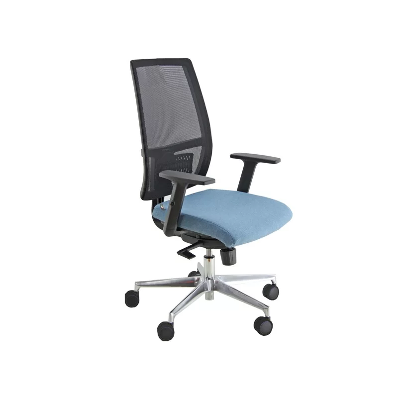 Poltrona semidirezionale Melania MAAL celeste con braccioli regolabili