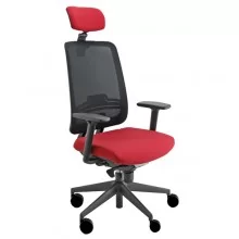 Poltrona semidirezionale Absolute ASANPG rosso c/ bracc. regolabili+poggiatesta