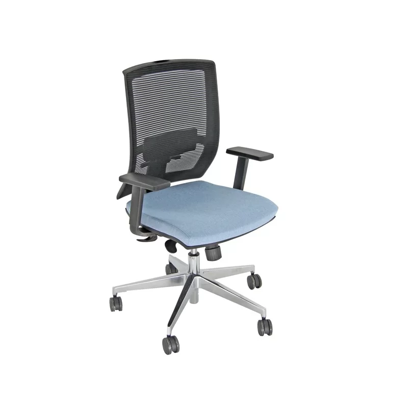 Poltrona semidirezionale Clotilde CTA celeste con braccioli regolabili