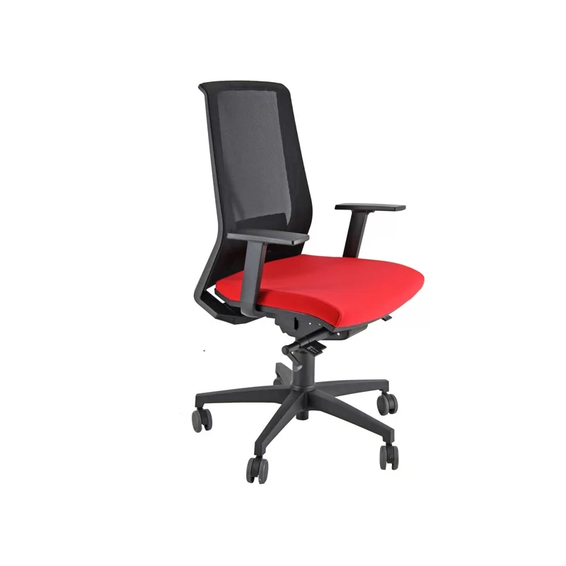 Poltrona semidirezionale Light LLN rosso con braccioli regolabili