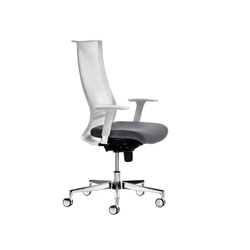 Poltrona semidirezionale Elite wing WIEB grigio/bianco con braccioli regolabili