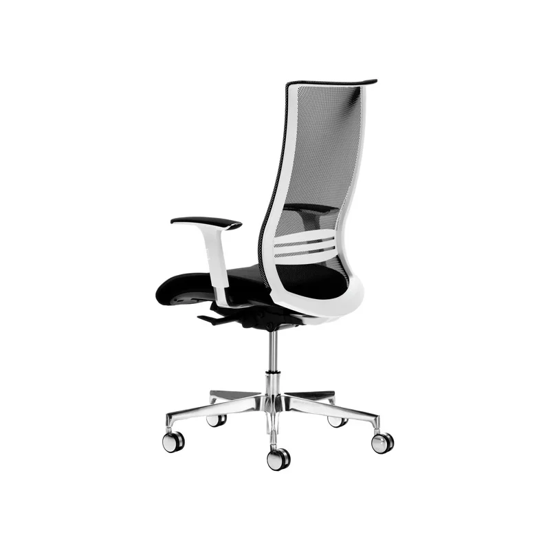 Poltrona semidirezionale Elite wing WIE nero con braccioli regolabili