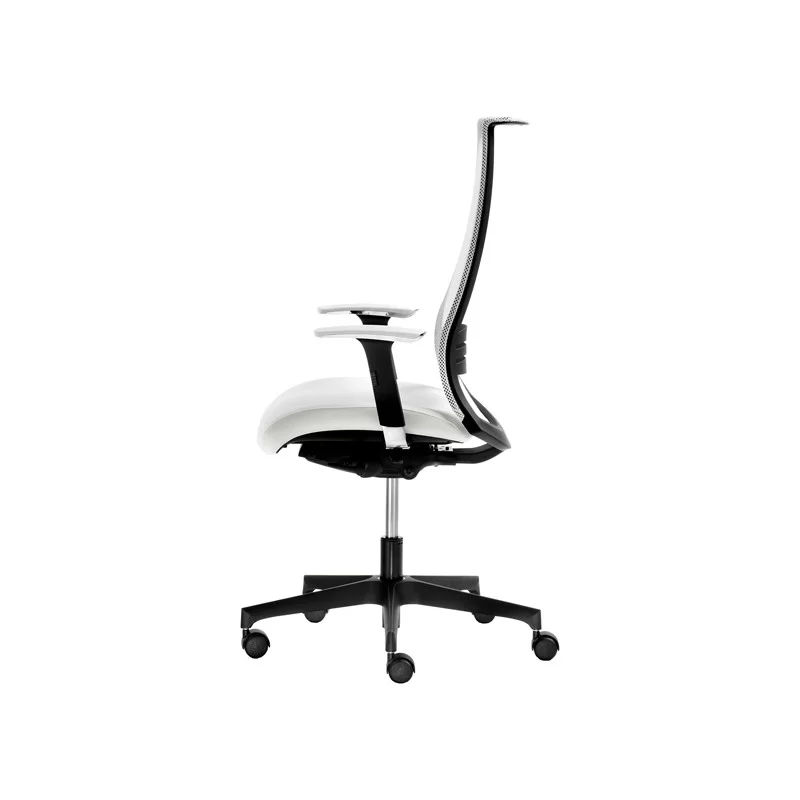 Poltrona semidirezionale Elite wing WITB bianco/bianco con braccioli regolabili