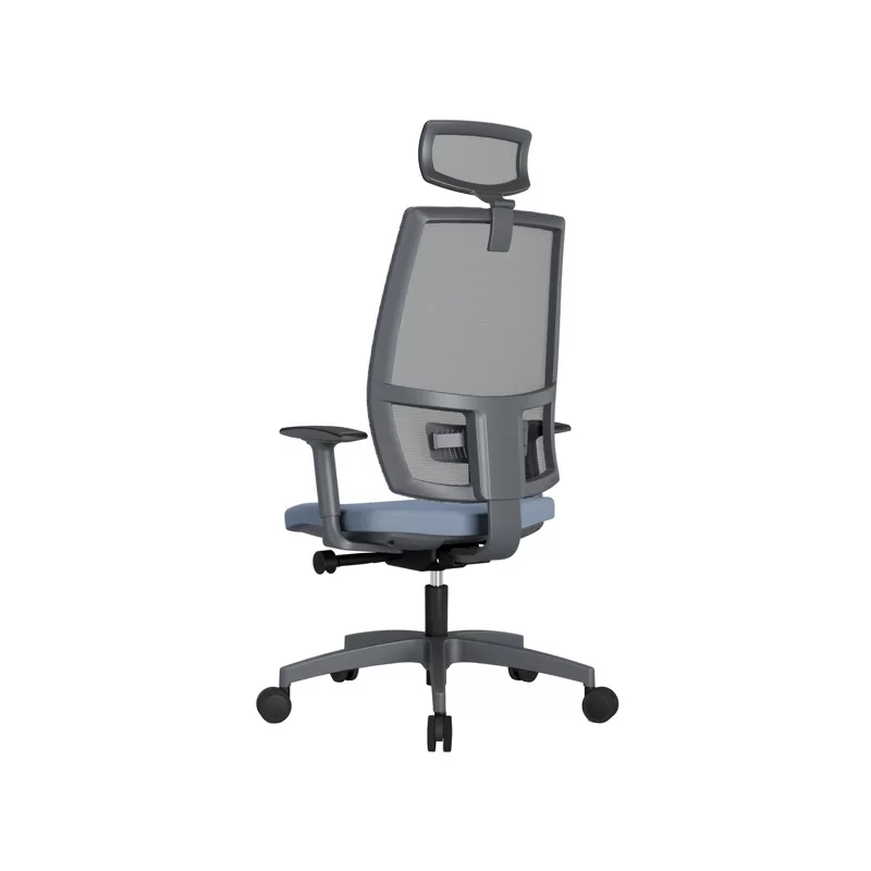 Poltrona semidirezionale Melania MAAPG jeans c/ bracc. regolabili e poggiatesta