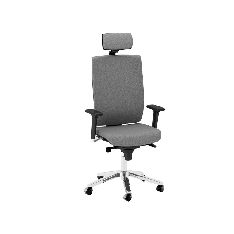 Poltrona semidirezionale Kind KIPGT grigio chiaro c/ bracc. regolabili+poggiate