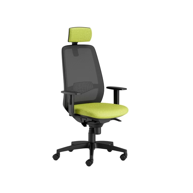 Seduta operativa Tullio TUAPG verde mela/nero c/bracc regolabili+poggiatesta