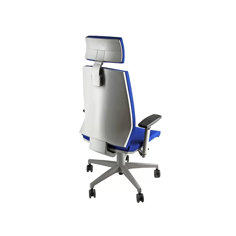 Poltrona semidirezionale Larissa LR1G blu c/ braccioli regolabili e poggiatesta