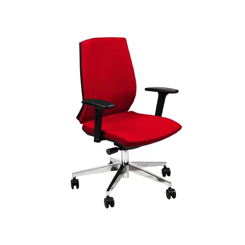 Poltrona semidirezionale Larissa LR1S rosso con braccioli regolabili