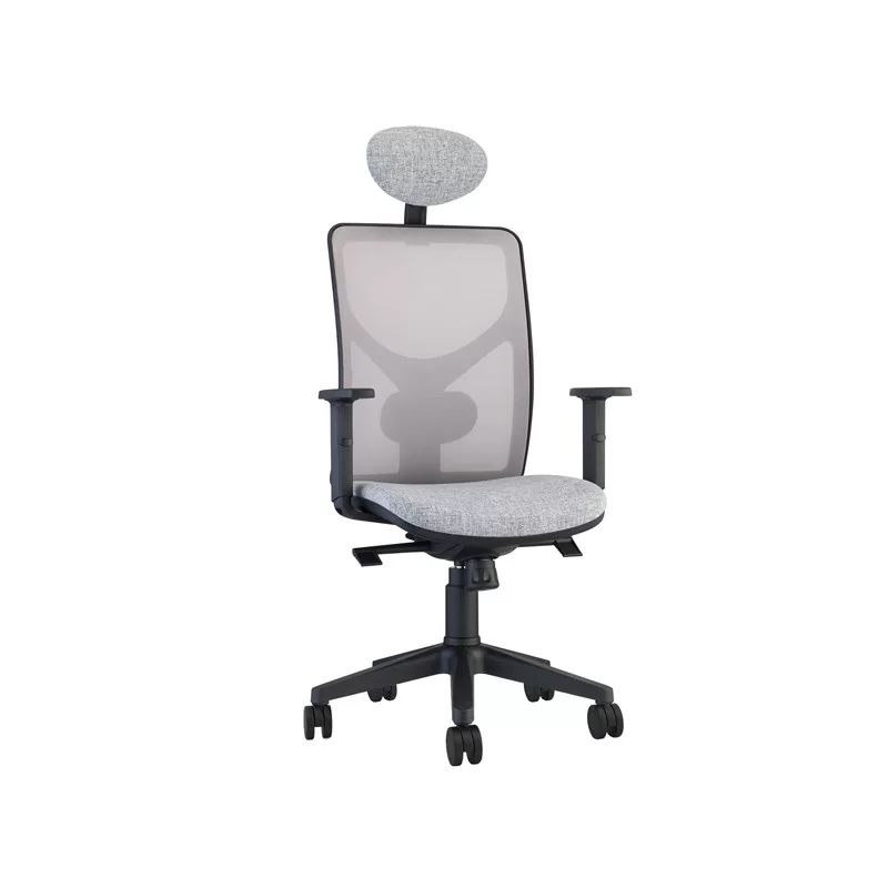 Seduta operativa Pentagon Y10 PENAPG grigio/bianco bracc.regolabili+poggiatesta