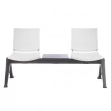 Panca attesa Atenea AT2PT 2 posti bianco con tavolo s/braccioli