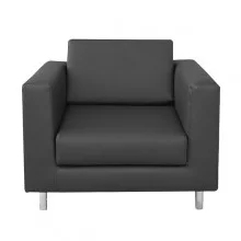 Poltrona Erica EK1 nero con braccioli inclusi