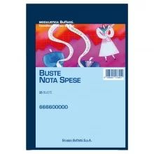 Blocco Buste-Nota spese 25 buste staccabili 23x16cm Data Ufficio (Conf.10)