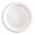 50 Piatti tondi monouso in canna da zucchero Ø 18 cm bianco Signor Bio