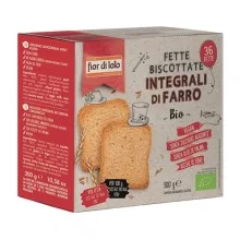 Confezione da 36 fette biscottate integrali al farro - 300gr - Fior di Loto (Conf.12)