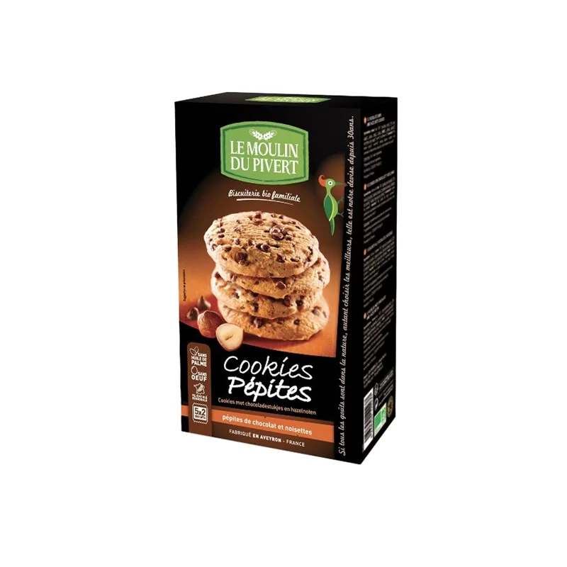 Confezione da 175gr cookies cioccolato e nocciola - Le moulin du privert