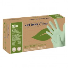 Conf 100 Guanti in nitrile bio tg S verde pastello Reflexx