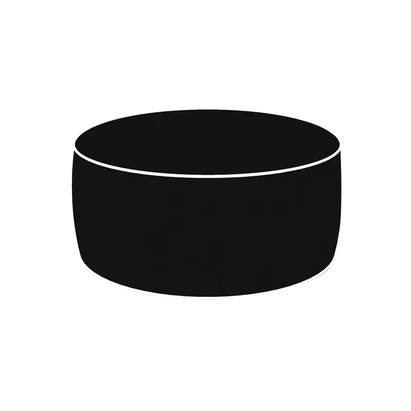 Pouf Ottoman nero H 23x53 Ø cm