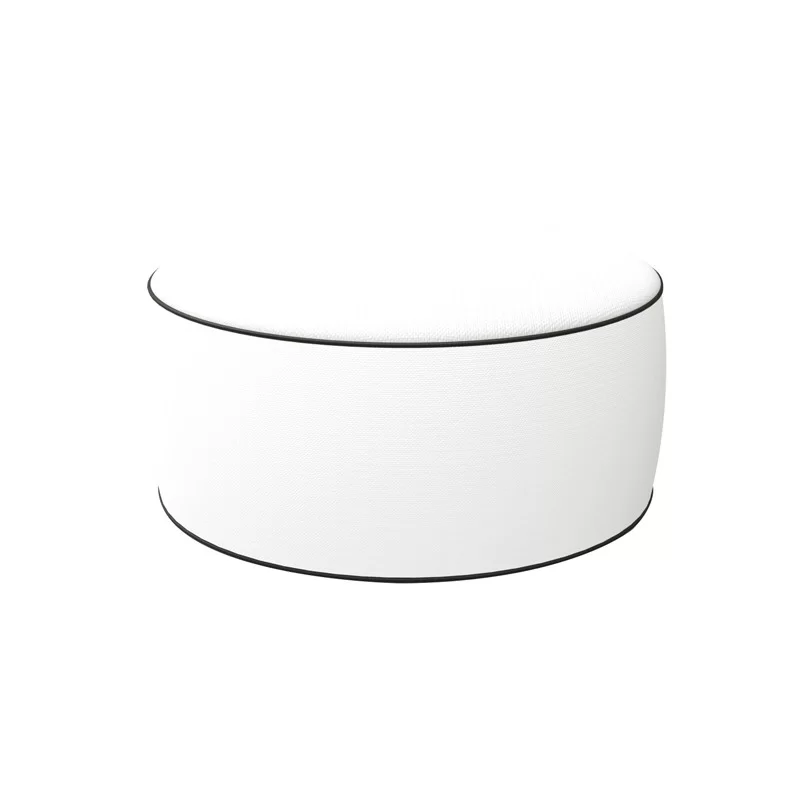Pouf Ottoman bianco H 23x53 Ø cm