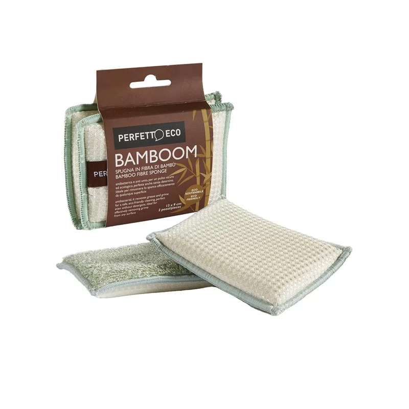 Confezione 2 spugne Bamboom in colori assortiti Perfetto