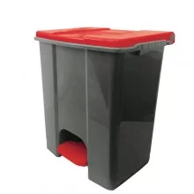 Contenitore mobile a pedale in plastica riciclata Ecoconti 60lt grigio e rosso FUORI CATALOGO
