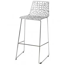 Sgabello Spider Fix in policarbonato trasparente Grandsoleil (Conf.4)