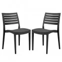 Set da 2 sedie Firenze in polipropilene antracite Grandsoleil
