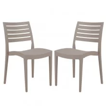 Set da 2 sedie Firenze in polipropilene juta Grandsoleil