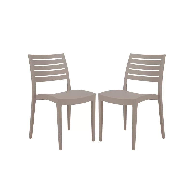 Set da 2 sedie Firenze in polipropilene juta Grandsoleil