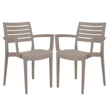 Set da 2 sedie con braccioli Firenze in polipropilene juta Grandsoleil