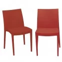Set da 2 sedie Venice in polipropilene rosso Grandsoleil FUORI CATALOGO