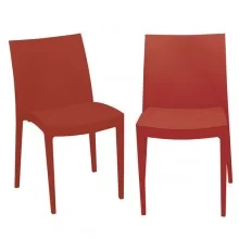 Set da 2 sedie Venice in polipropilene rosso Grandsoleil FUORI CATALOGO