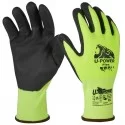 Guanti di protezione FLEX taglia 08 verde fluo nero c/polsino giallo U-Power (Conf.12)