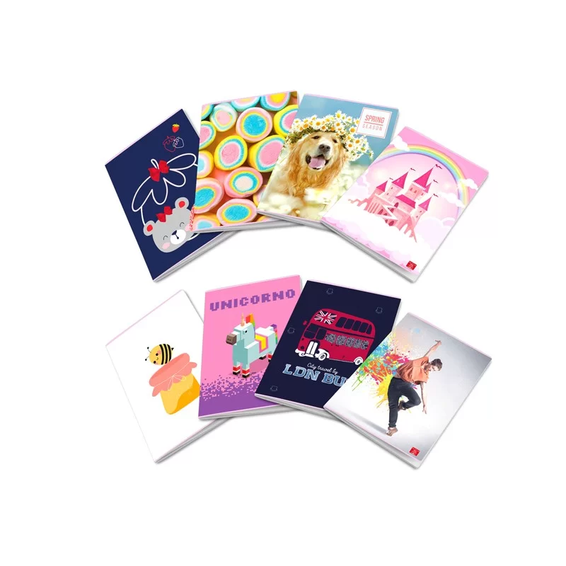 Maxiquaderno A4 80gr 40+2fg 1 rigo c/margine assortimento Bimba Pigna (Conf.10)