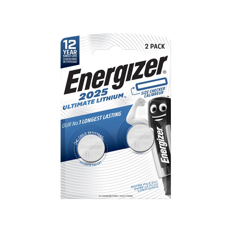Blister 2 pile CR2025 Ultimate Lithium - Energizer Specialistiche