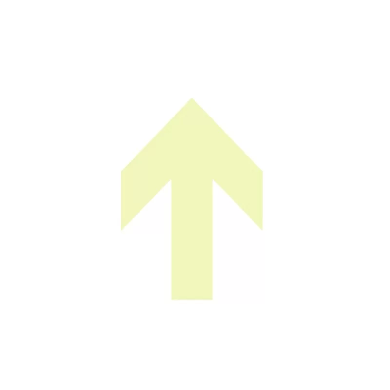 Freccia a punta fotoluminescente adesiva 132x189mm colore giallo (Conf.10)