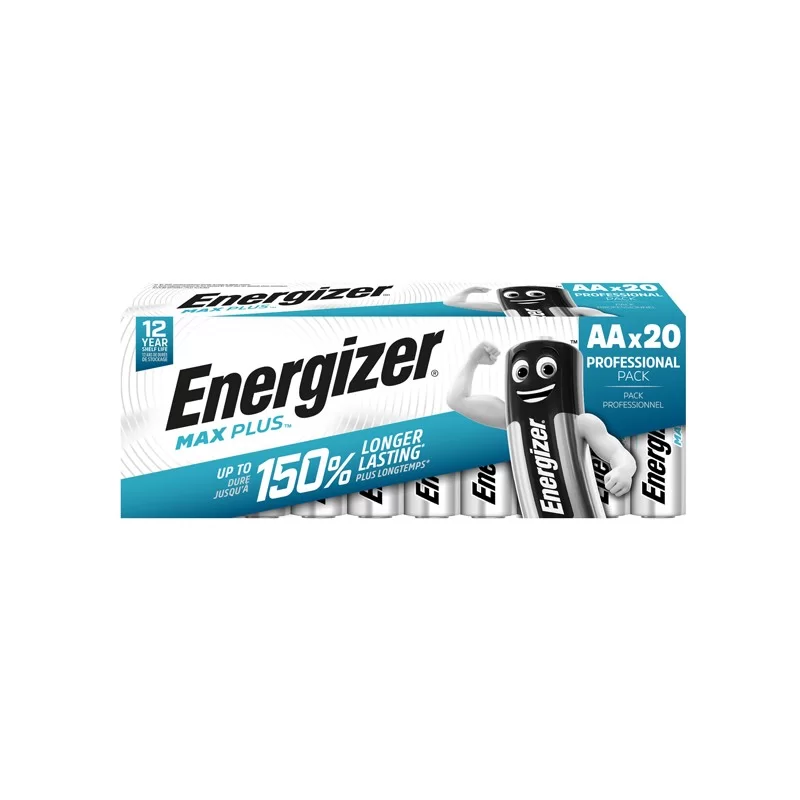 Blister da 20 Pile Alcaline Max Plus Stilo AA E91 DP20 60/120-Energizer