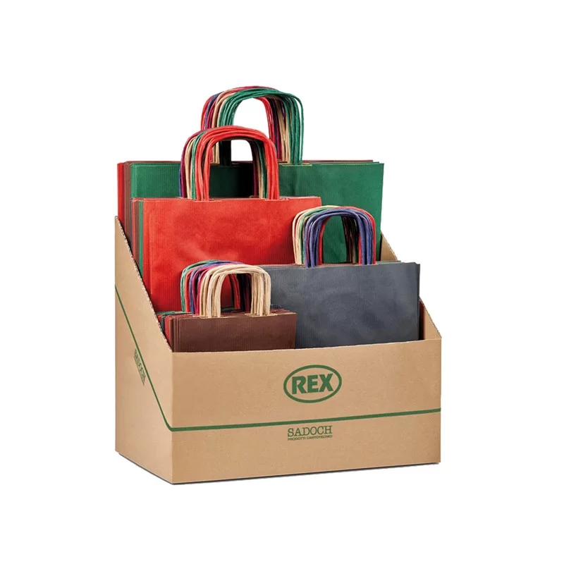 Espositore 100 shopper Allegra colori scuri formati assortiti Sadoch