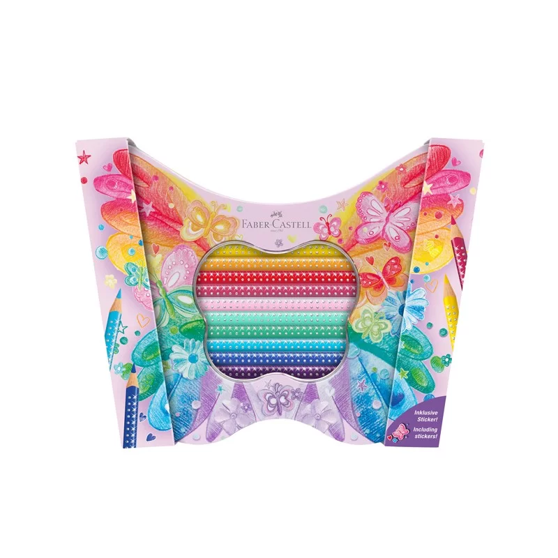Astuccio Farfalla 20 matite colorate Sparkle assortiti Faber Castell