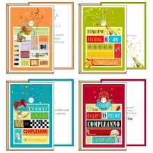 Biglietto Buon Compleanno c/ruota tema maschile 4 soggetti ass. Kartos (Conf.12) FUORI CATALOGO