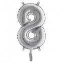 Palloncino in mylar h.36cm numero "8" argento Big Party