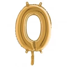 Palloncino in mylar h.36cm numero "0" oro Big Party FUORI CATALOGO
