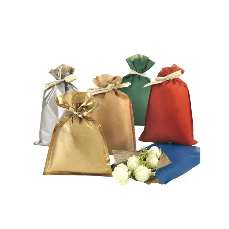 50 buste regalo in carta 45gr. 16x25cm 5 colori assortiti natale FUORI CATALOGO